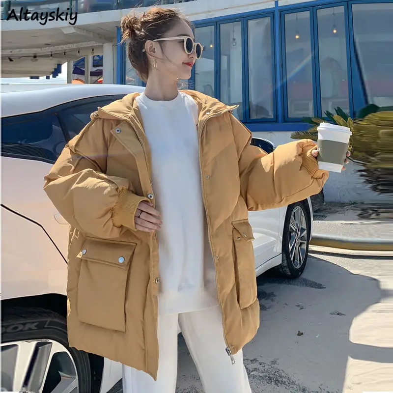 Short Style Parkas Women Pure Plain Fashion New Winter All-match Oversize 5 Colors Female Bread Down Hooded Coats Outwear Warm Short Style Parkas Women Pure Plain Fashion New Winter All-match Oversize 5 Colors Female Bread Down Hooded Coats Outwear Warm