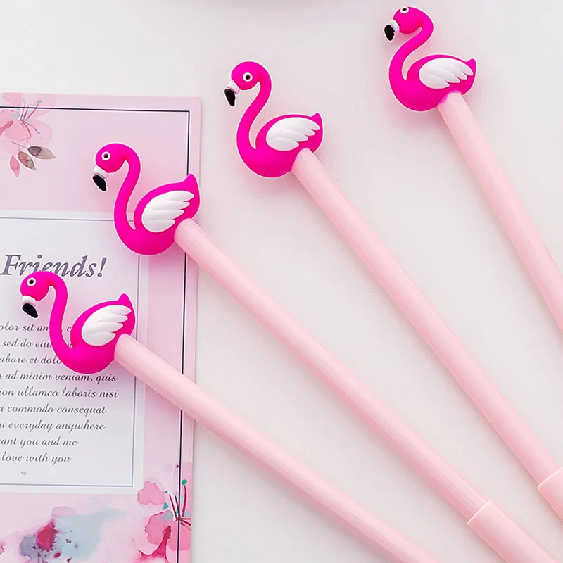 0 5 мм милый Kawaii гелевая ручка в виде фламинго ручки для подписи Escolar Papelaria офиса