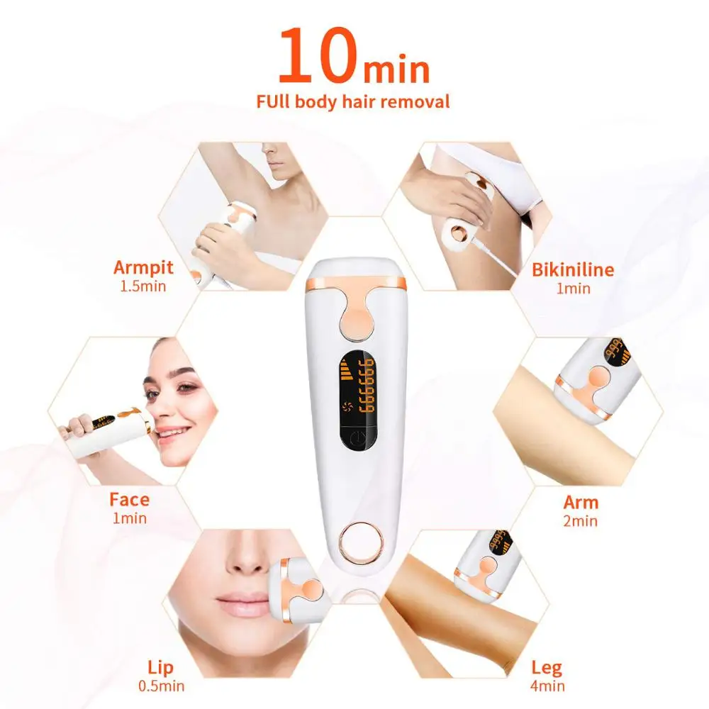 999999 Flashes Hair removal Laser Epilator Permanent IPL Removal Professional Painless epilator for Women Facial body | Бытовая техника