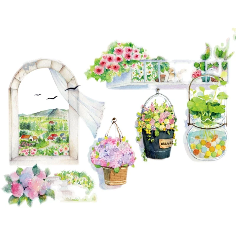 

Fresh Art Peaceful Time PET Washi Tapes Journal Masking Tape Adhesive Tape DIY Scrapbooking Decoration Washi Stickers