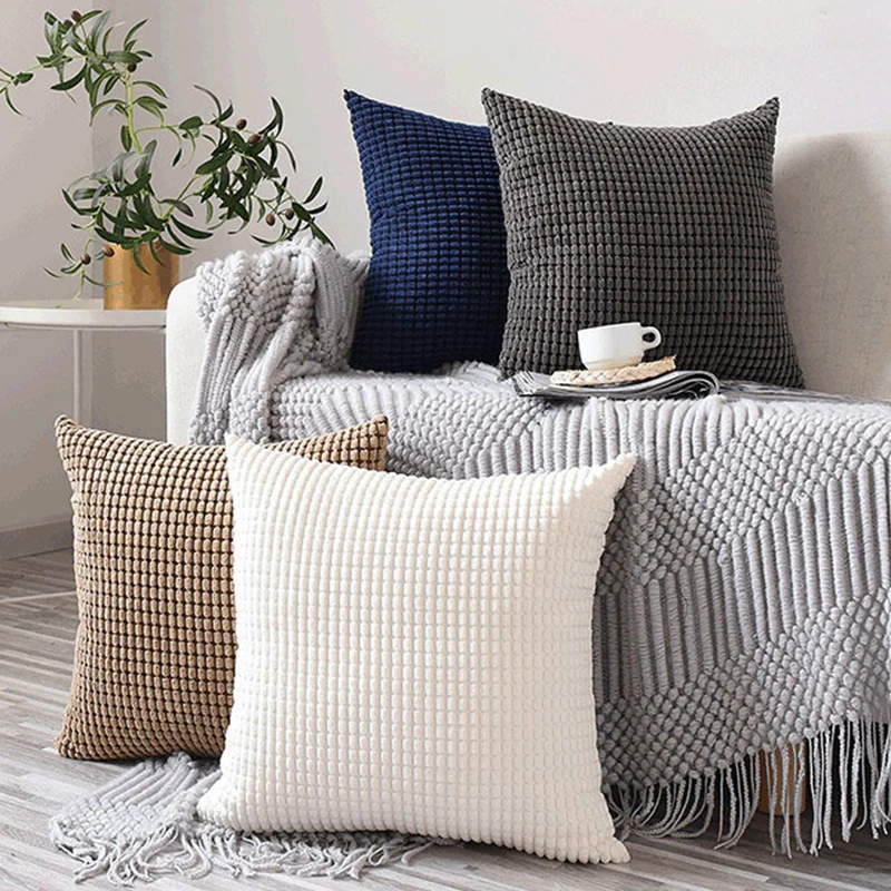

45*45cm Corn Grain Pattern Pillowcover Throw Cushion Cover Living Room Decoration Sofa Bed Office Waist Pillowcase 40802