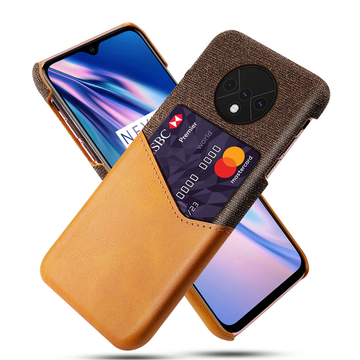 Чехол для Oneplus 7T Pro тонкий чехол из искусственной кожи с отделением карт Жесткий