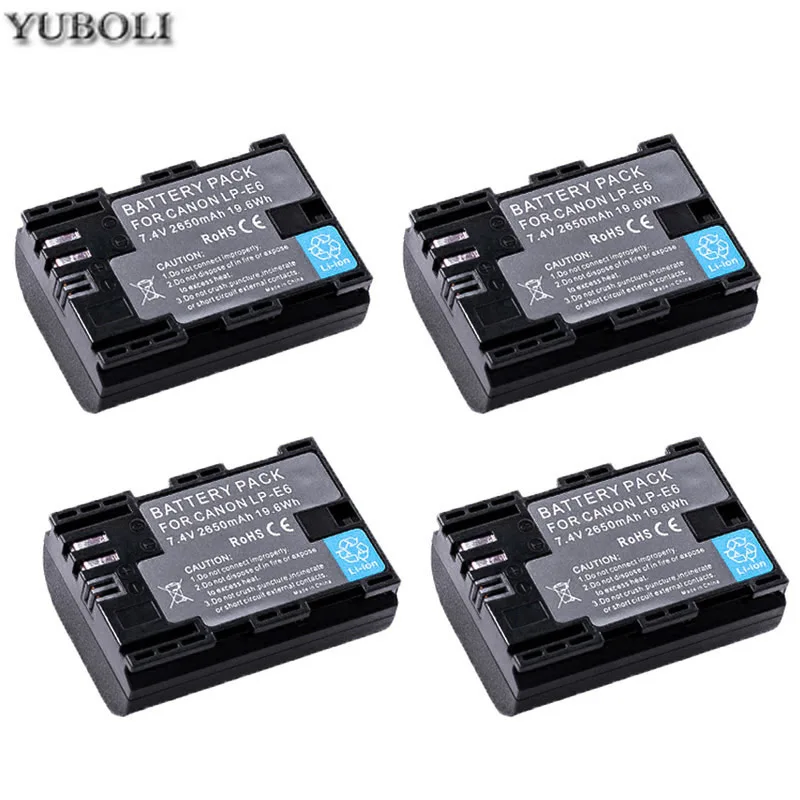 Аккумулятор 2650 мАч LP E6 LPE6 LP-E6 E6N Аккумулятор для камеры Canon EOS 5DS R 5D Mark II 5D Mark III 6D 7D 80D EOS 5DS R