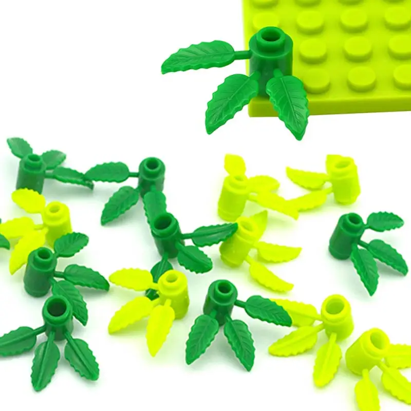 Locking creative Blocks MOC Parts Plant Tree Leaf Flower Rockery Building Block Coconut Leaves 30176 3741 32607 For Friend | Игрушки и