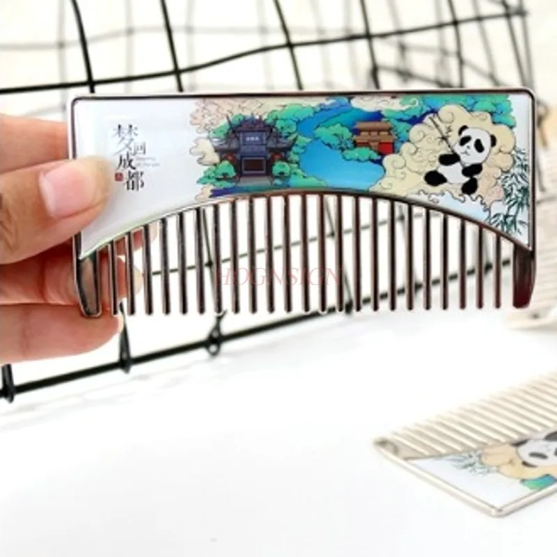 cute comb Tourist Souvenir Cartoon Cute Panda Comb With Easy To Carry Home Combs Hairdressing Supplies Portable Female