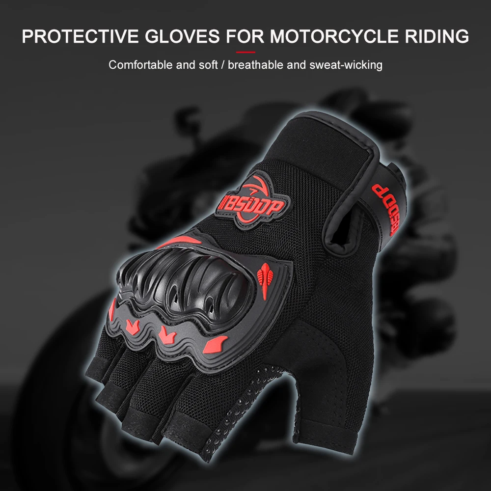 KKMOON Men’s Motorcycle Gloves Half-Finger Motorbike for Climbing Hiking Cycling Rubber Outdoor Slow Earthquake Non-slip Glove |