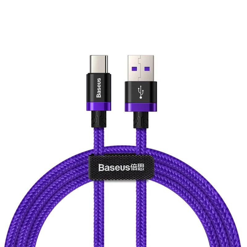 Purple Baseus 5A Supercharge usb type-C кабель для huawei mate 20 P20 Lite P30 USB Type C шнур для зарядки телефона Quick Charge 3,0 кабель для мобильного телефона Xiaomi 9 8 usb кабель зарядное устройство провод для зарядки - Цвет: Purple