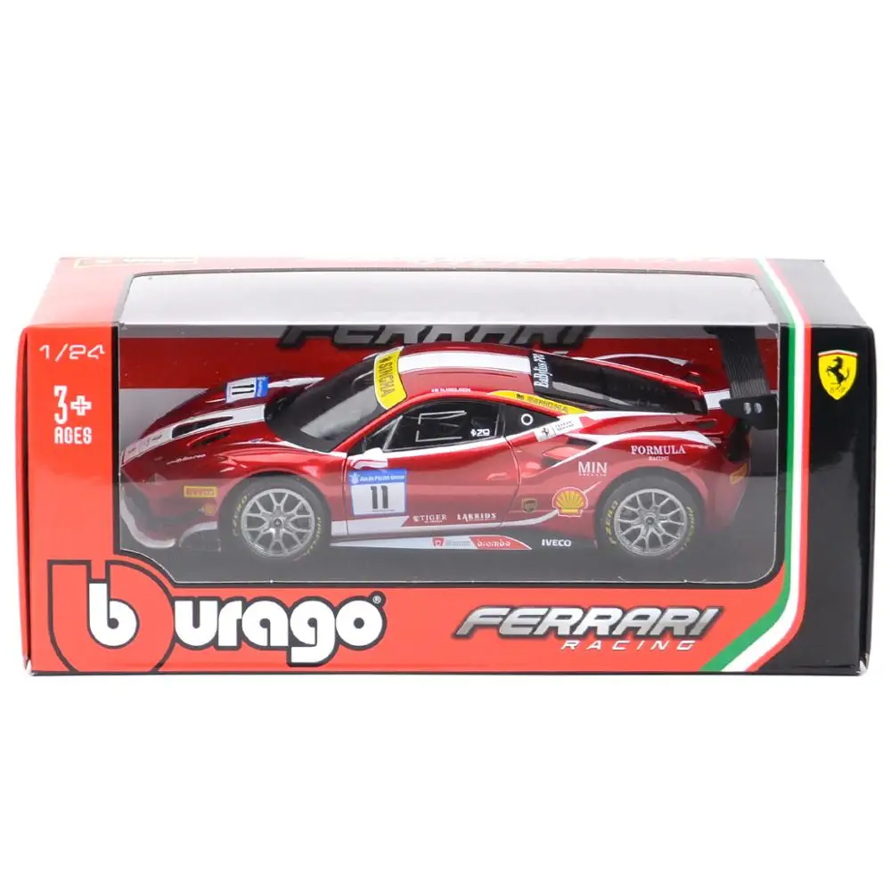 Bburago 1:24 Ferrari 488 вызов 2017 формула гоночный спортивный автомобиль статические литые