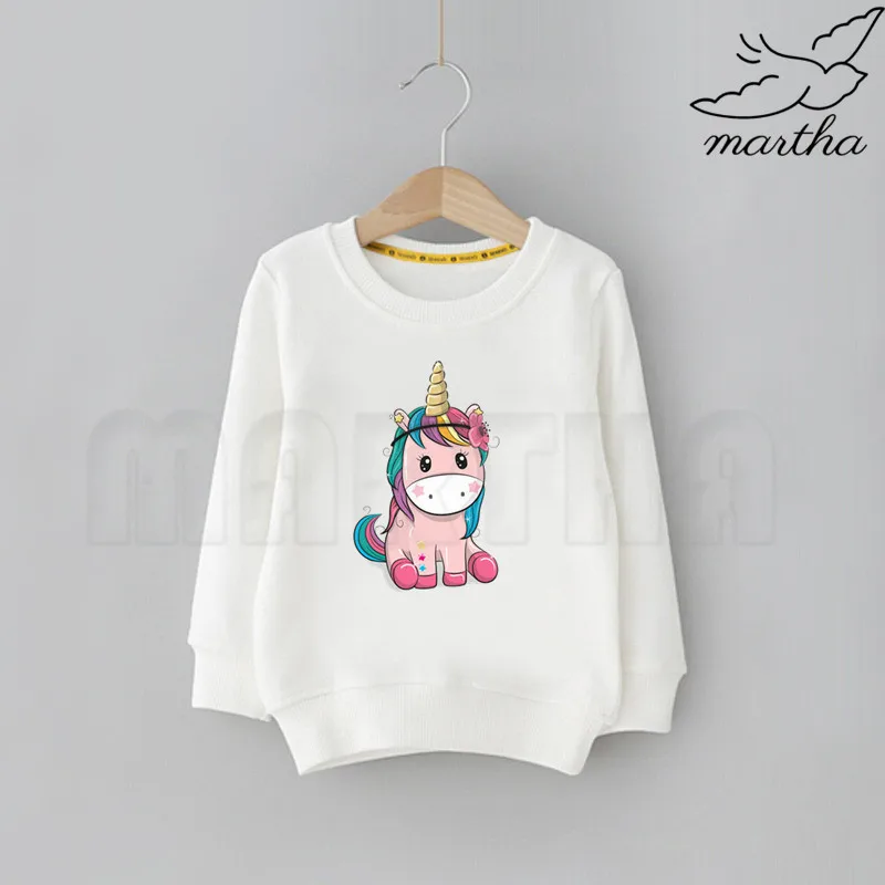 Забавный детский свитер с милым рисунком единорога однотонные толстовки модные