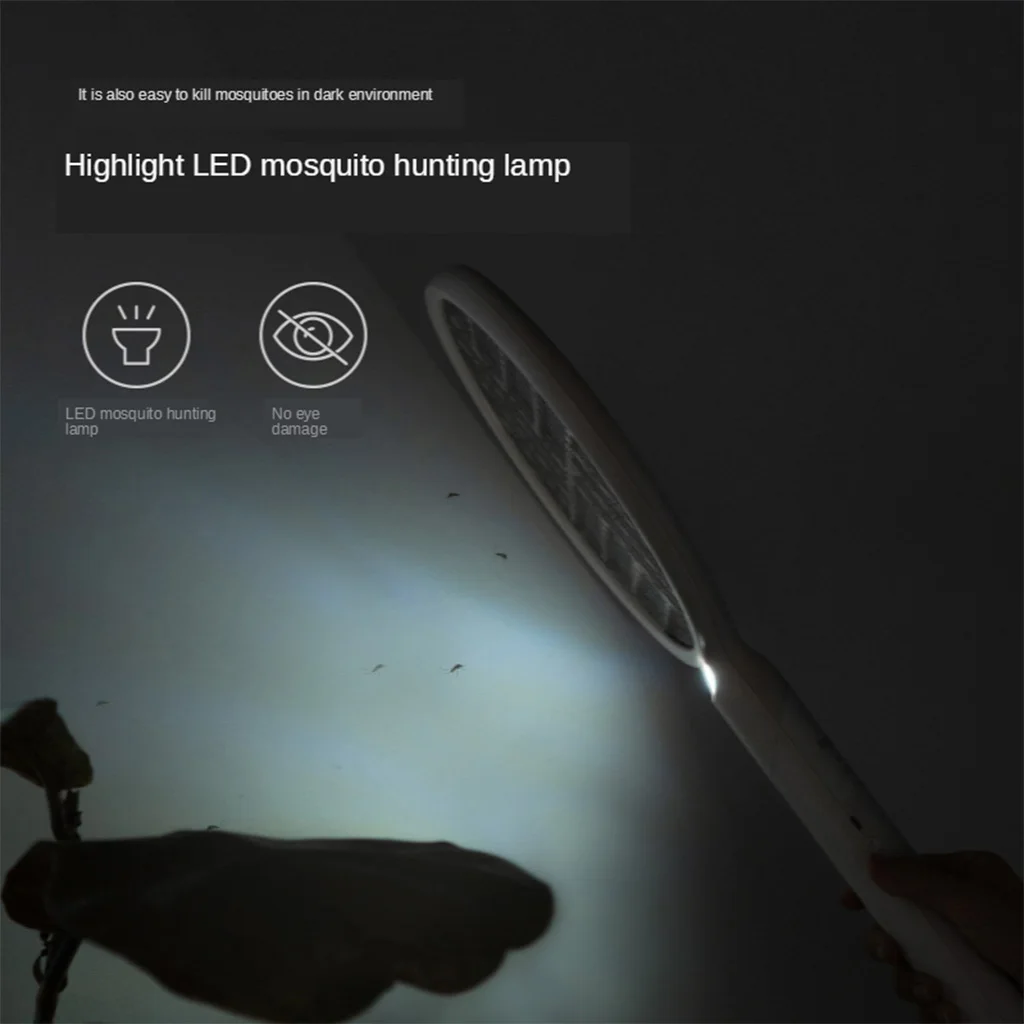 

Mini Foldable Rechargeable Electric Mosquito Swatter Handheld Light Wasp Bat