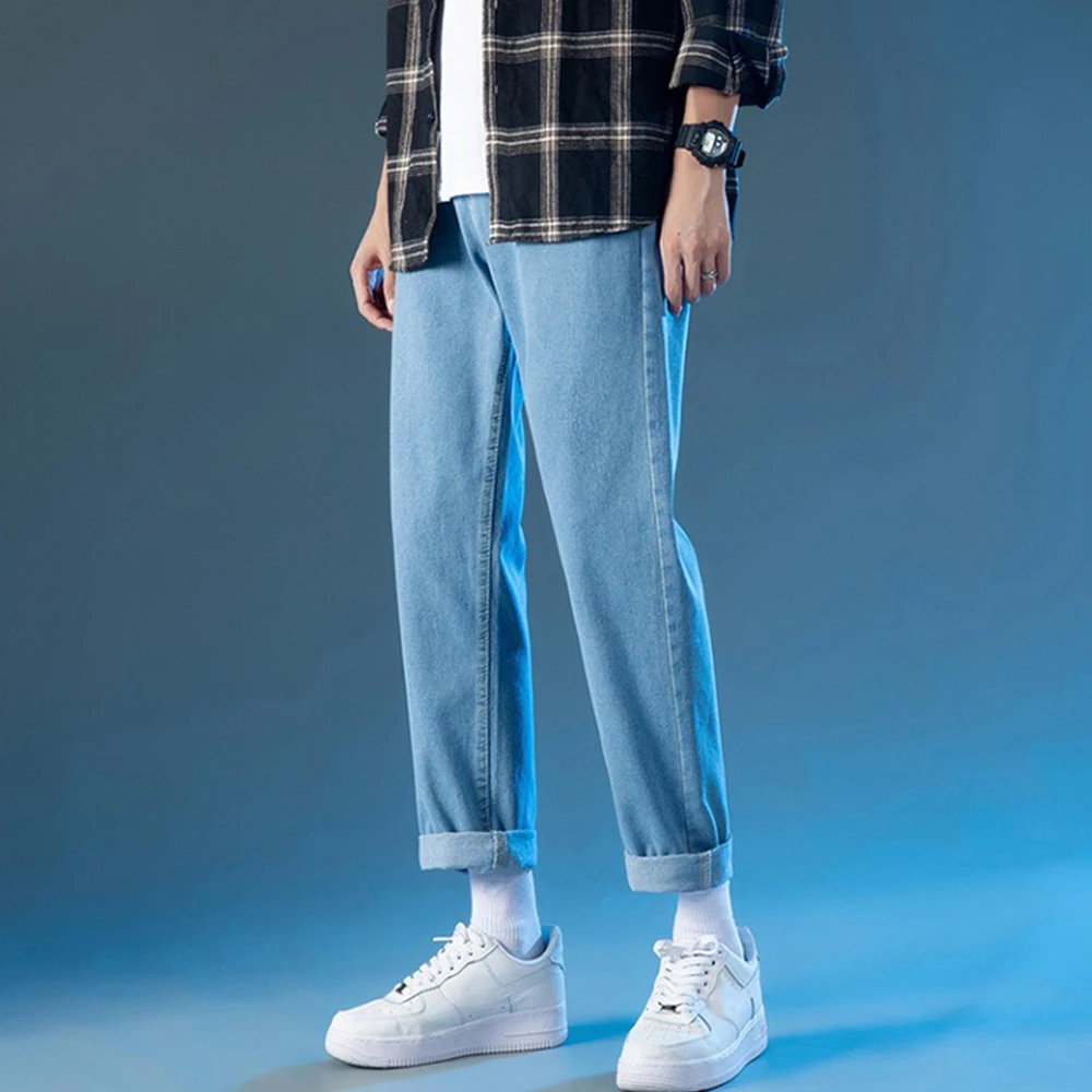 Straight Pants Men's Fashion Solid Color Casual Pants Men Streetwear Loose Japanese Trousers Mens
