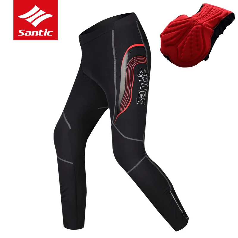 Santic брюки для велоспорта мужчин зимние теплые флисовые ветрозащитные PRO мягкие