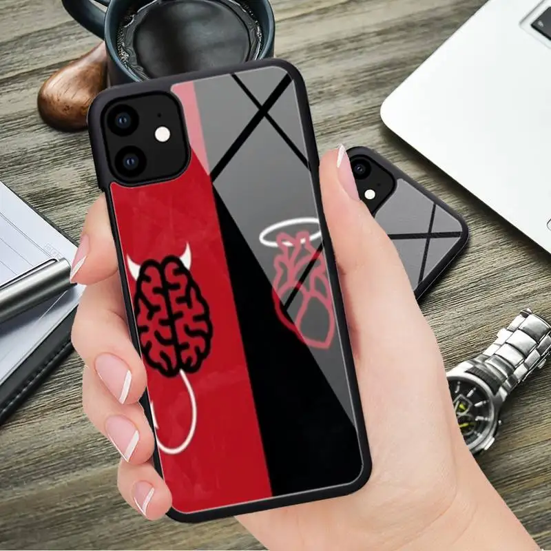 Чехол для телефона мозг сердце резиновый iPhone 13 12 11 Pro Max mini XS 6s 8 7 Plus X XR iphone чехлы