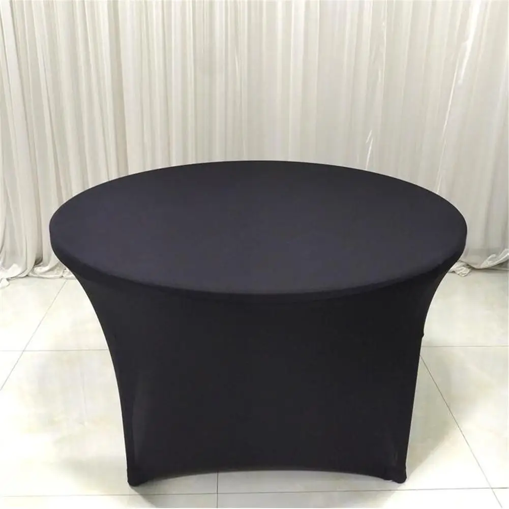 Round Stretch Spandex Table Cover Elastic Tablecloth For Round Tables