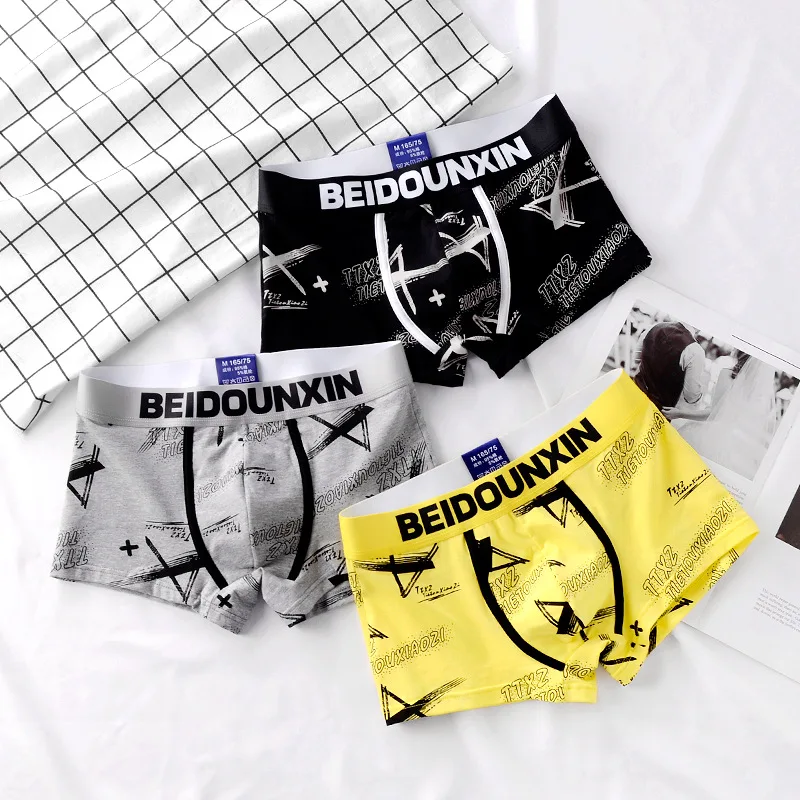 Men's Panties Set Boxers Men Cotton Soft Man Undrewear Cozy Sexy Men's Shorts Men Underpants Set Breathable Loose Elastic Boxer