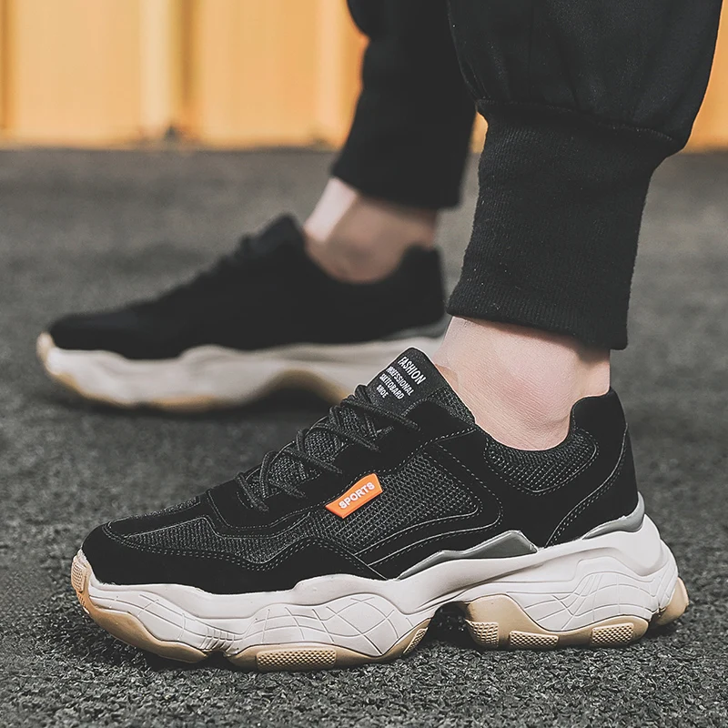 Мужская повседневная обувь дышащие сетчатые черные кроссовки красивые мужские