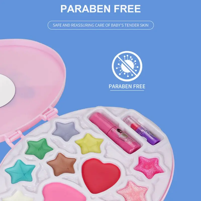 

Girls Princess Pretend Play Makeup Cosmetics Kit Eye Shadow Blush Safe Non-toxic 23GD
