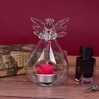 Модный креативный Ангел стеклянный кристалл подвесной чайный светильник подсвечник для дома комнаты вечерние декоративный подсвечник держатели для хранения