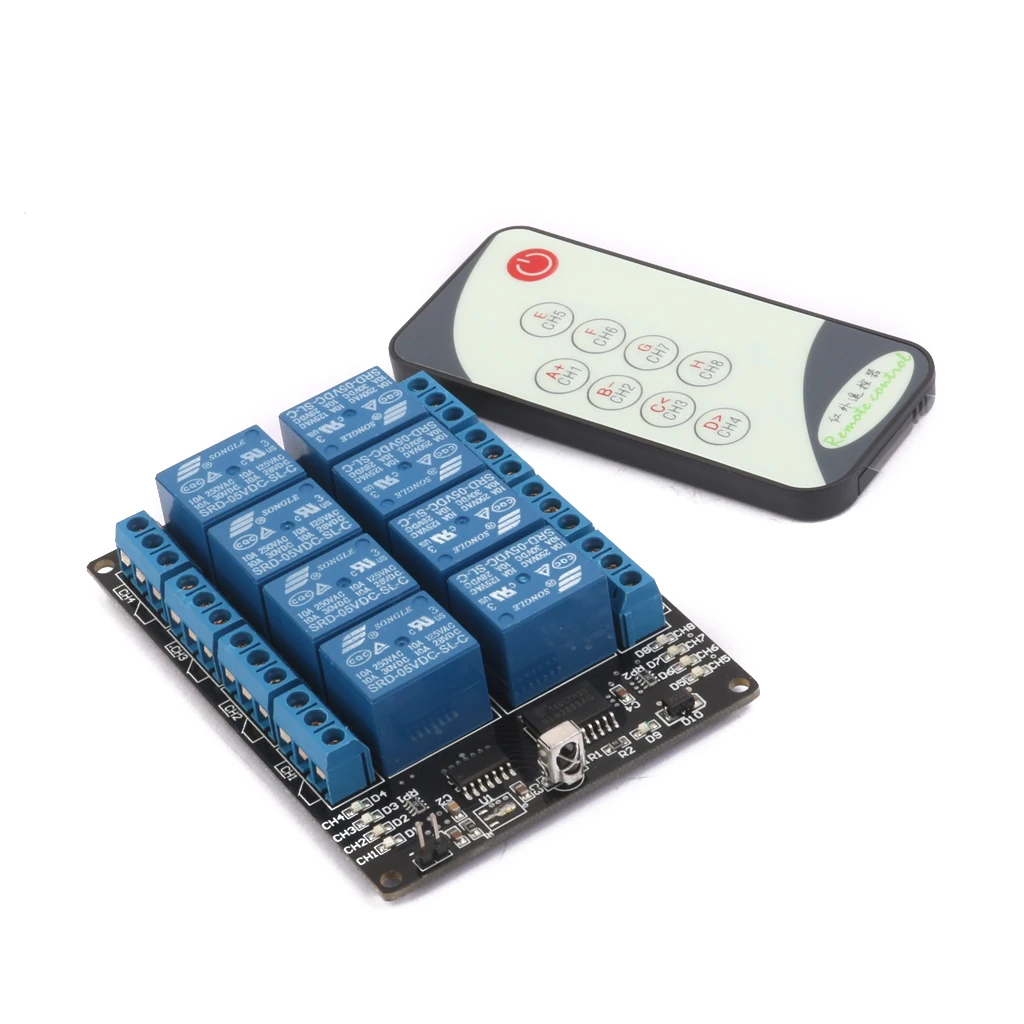 Беспроводная 4 канальная инфракрасная релейная плата 5 в 8 каналов + пульт