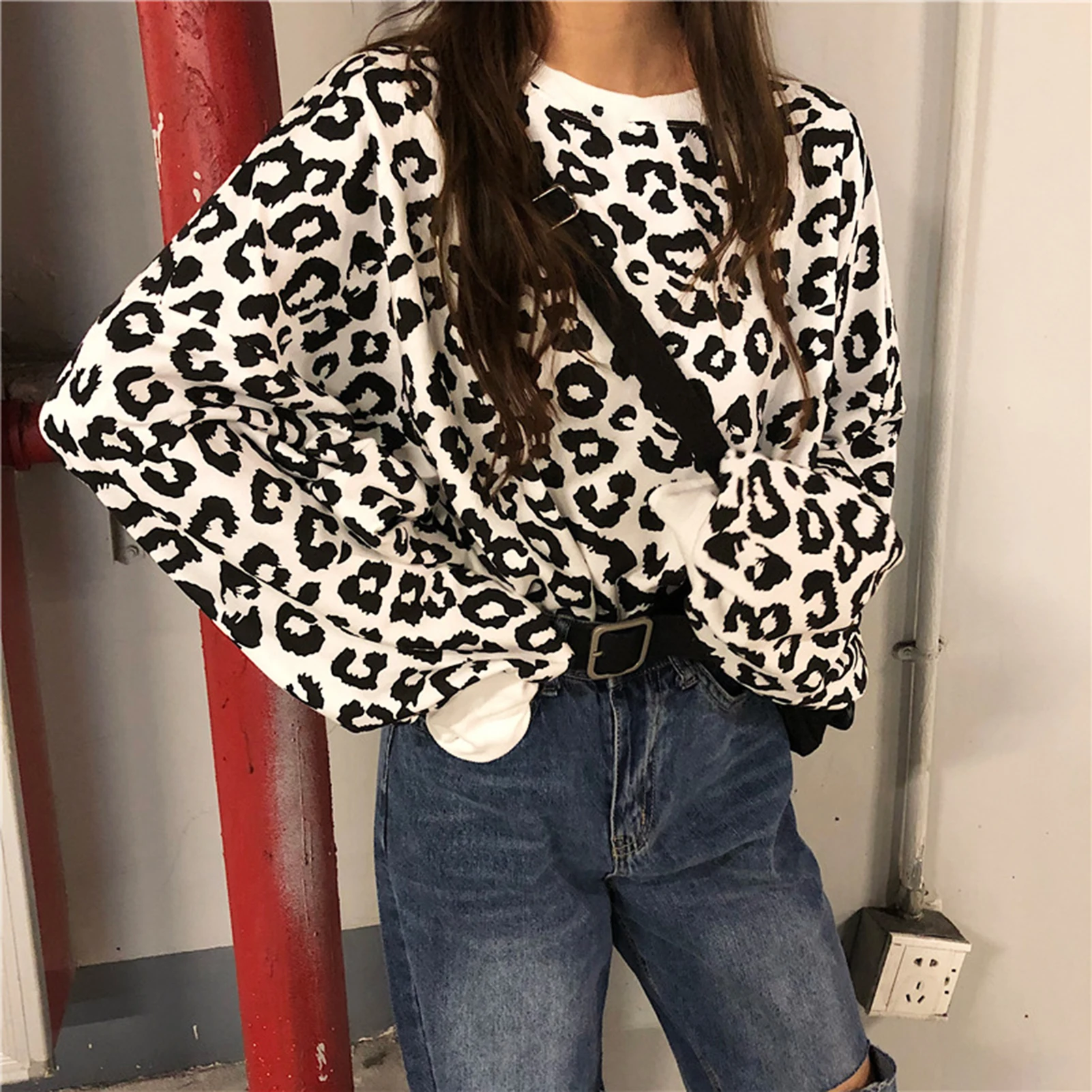 Hoodies Women Pullovers Sweatshirts Fashion Women Autumn Winter Long Sleeve Blouse Leopard Print Loose Sweatshirt толстовка 2020