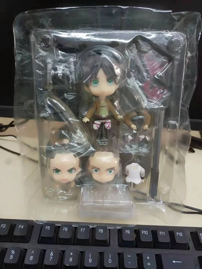 Attack On Titan Action Figure Toys Collectible Gsc390 Levi Clay Face Changing Dolls Ackerman Eren Yeager Q Ver. Anime Model | Игрушки и