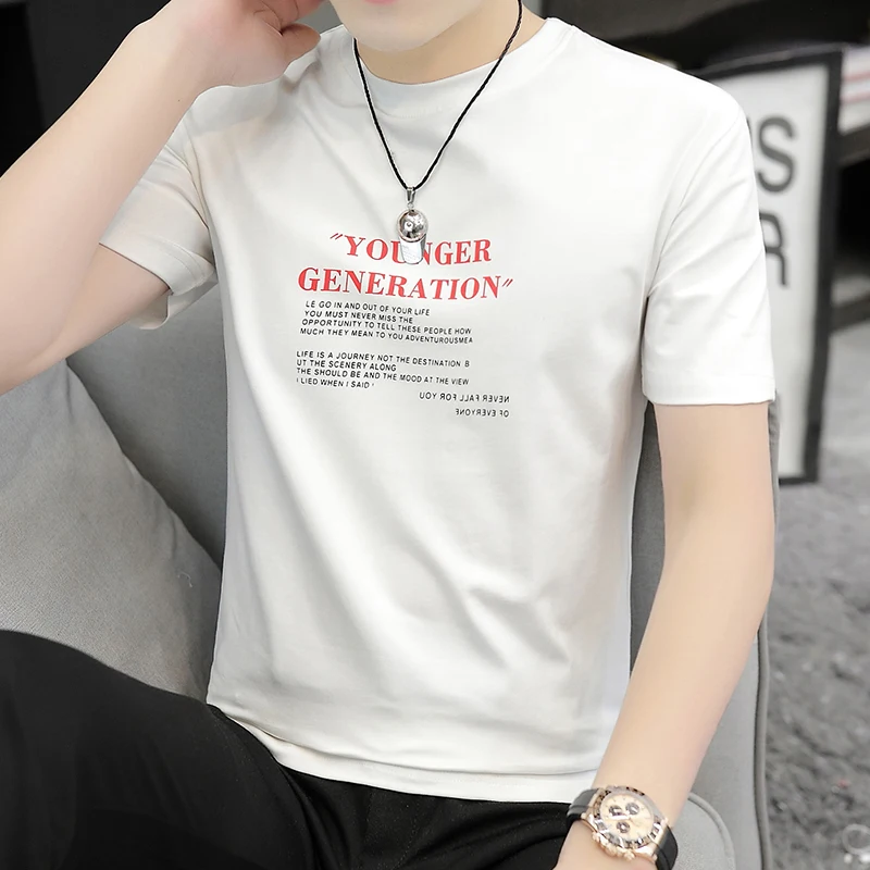 

2020 Summer Men T Shirt Casual Cotton T-Shirt Men Short Sleeve Slim Fit O-Neck Tees Letter Printed Male camisa masculinas