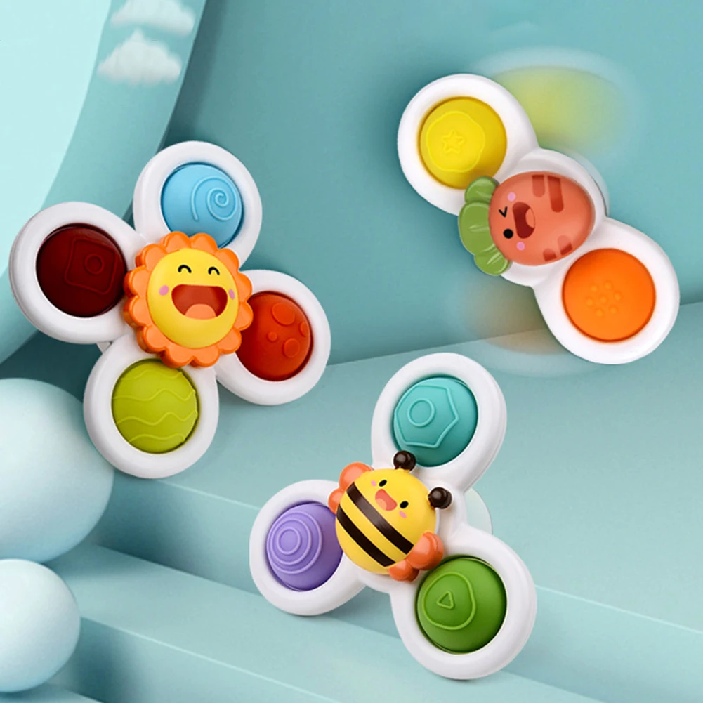 

Baby Cartoon Dimple Fidget Toy Spinner Rattle Kids Colorful Stress Relief Early Education Pressing Board Baby Toys