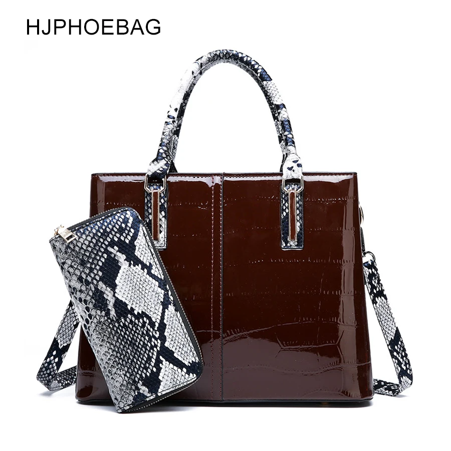 

HJPHOEBAG Retro Crocodile pattern Women Leather Handbags Luxury Lady Hand Bags With Purse Women Tote Messenger Bag YC225