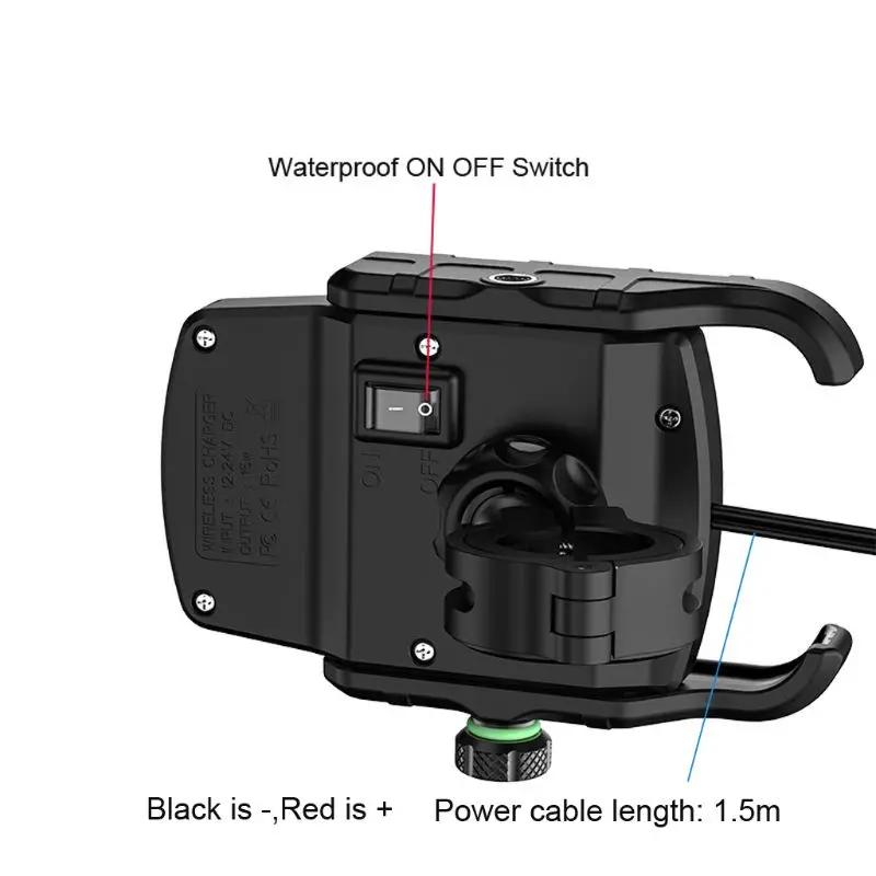 new waterproof 12v motorcycle phone fast charging wireless charger bracket holder mount stand for iphone xs max xr x 8 samsung free global shipping