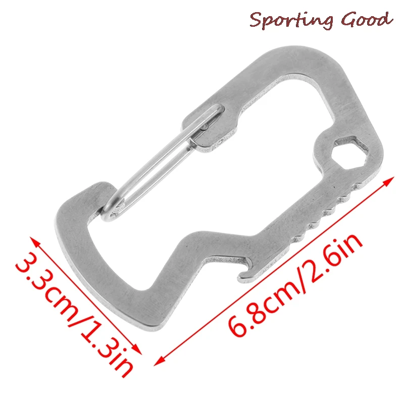 

High Quality Multipurpose Gadget Carabiner Key Chain Keyring Travel Bottle Opener Cap Survival Pocket Tools