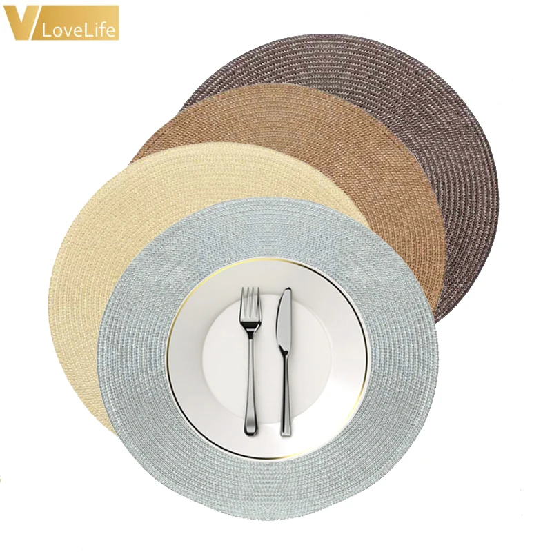 Коврик для стола Плетеный ПП круглый столовая салфетка коврик чаши столовые
