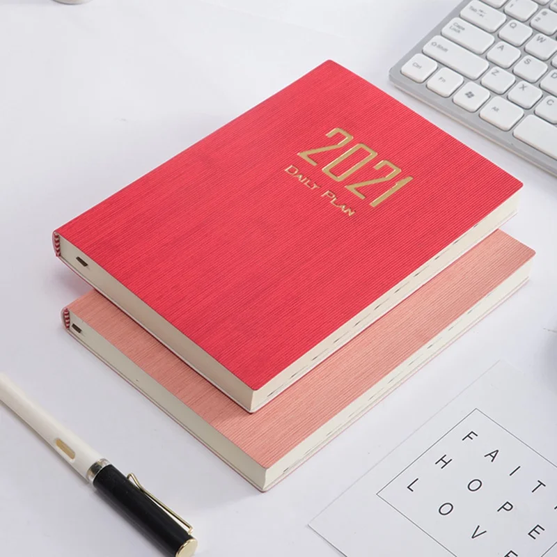 

2021 schedule book full English inside pages a5 efficiency manual plan notebook
