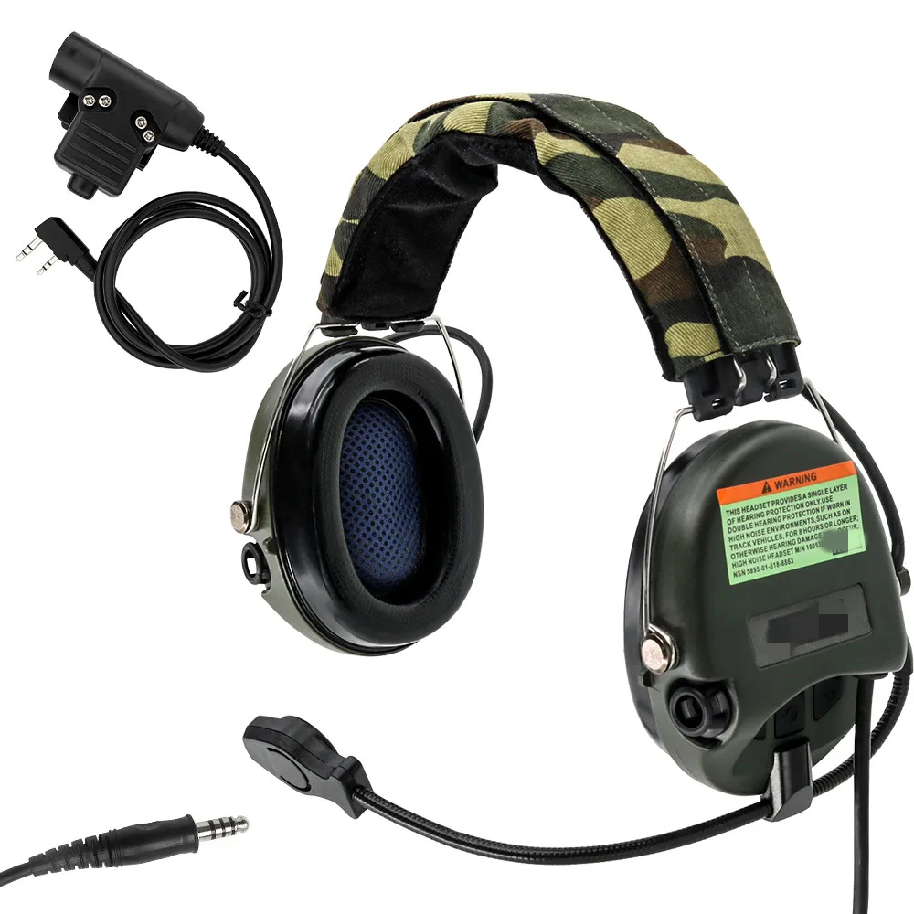 Tactical Softair Sordin Headset Noise Reduction Eearmuffs Hunting Airsoft Headphone FG + PTT U94 Kenwood 2 Pin Plug