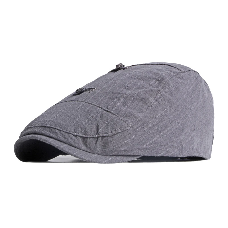 

Chinese Style Personality Knot Beret Hat Men's Summer Thin Sun Protection Flat Hat Women Solid Color Art Retro Forward Hat