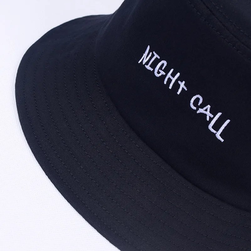 

Smiling Face Embroidery Visor Panama Bucket Hats Cotton Adult Night Call Woman Mens Fishing Hats For Men Women Hip Hop Bob Caps