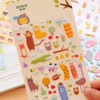 1sheet cute zoo cartoon stickers kids toys 3d diy kawaii fridge magne diary decoration scrapbooking kindergarten gift stationery