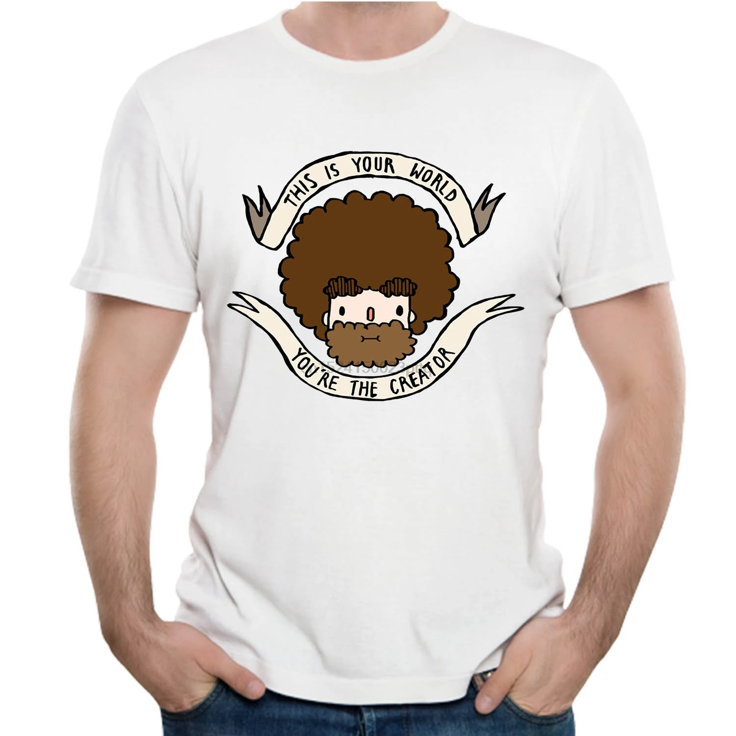 Bob Ross футболка для мужчин футболки повседневные счастливые несчастные случаи