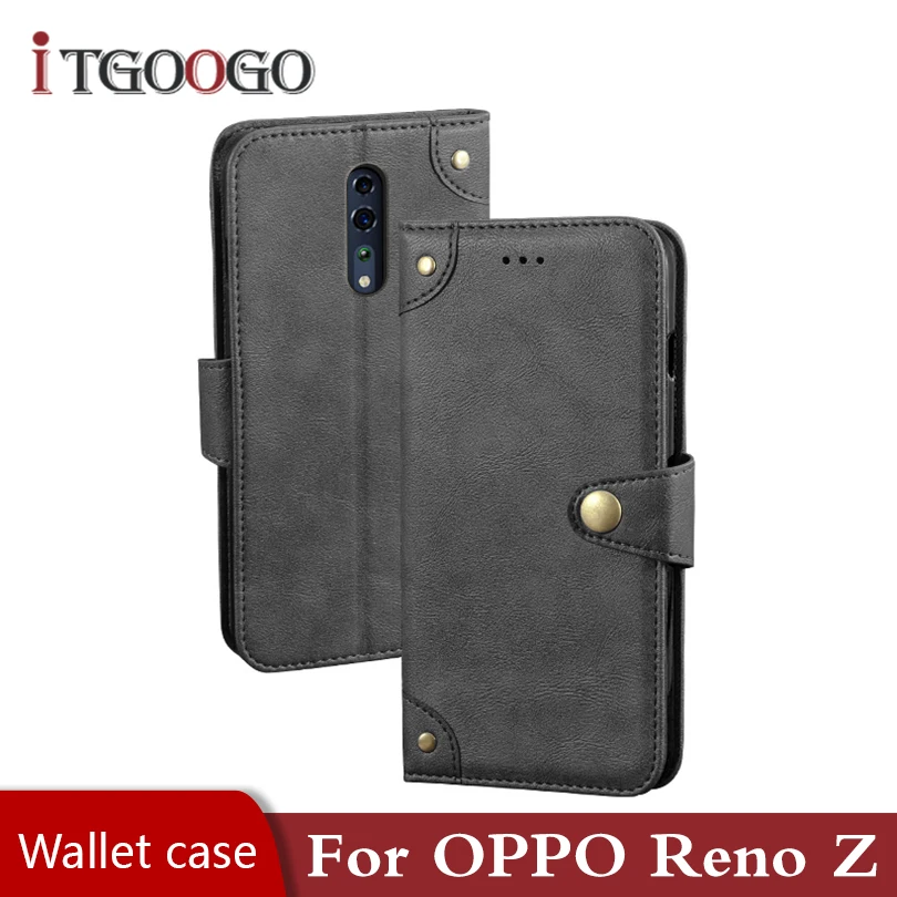 Чехол-книжка с откидной крышкой для OPPO Reno Z кожаный чехол-книжка магнитный