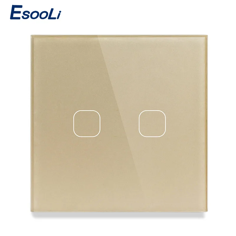 Esooli AC220V 2 банды 1Way светильник настенный сенсорный экран Переключатель ЕС