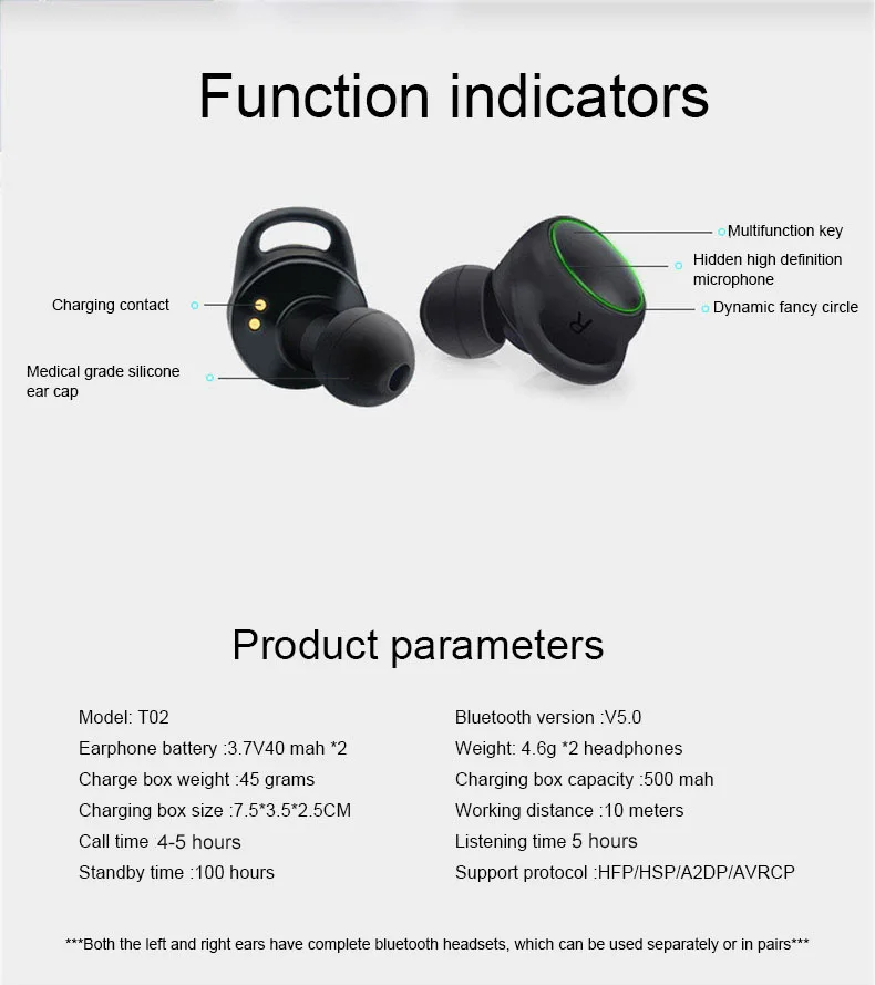 TWS гарнитура Bluetooth наушники беспроводные наушники 5,0 Handsfree переносной HIFI вызов 3D объемный в ухо PK i10 для iPhone samsung