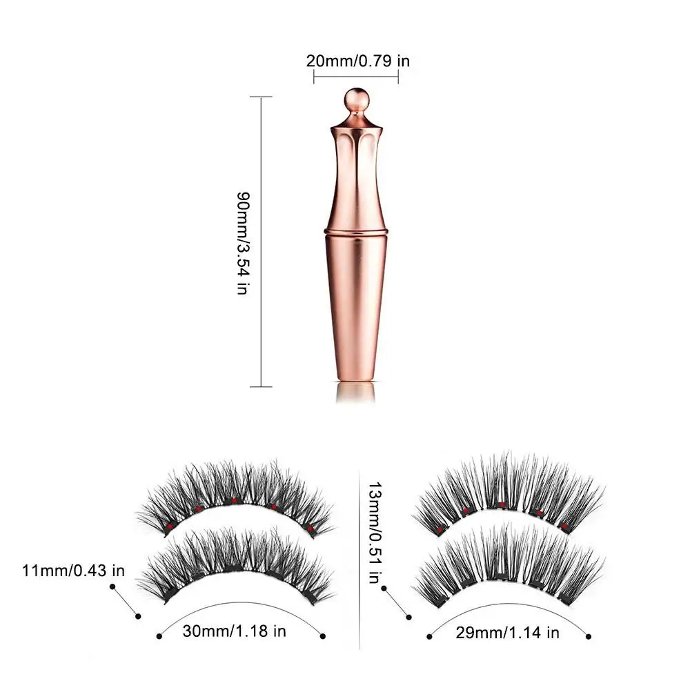 5 Magnetic Eyelashes natural False Eyelashes Magnet Lashes Magnetic Liquid Eyeliner& Magnetic False Eyelashes& Tweezer Set