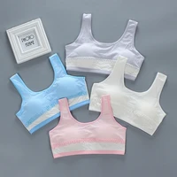 women non wired cotton bra tube top teen girls training bra big children breathable shaping underwear vest detachable chest pad