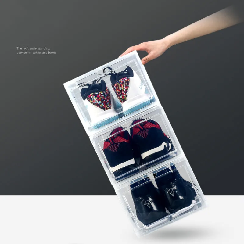 Многофункциональная пластиковая коробка для обуви прозрачная хранения ящик