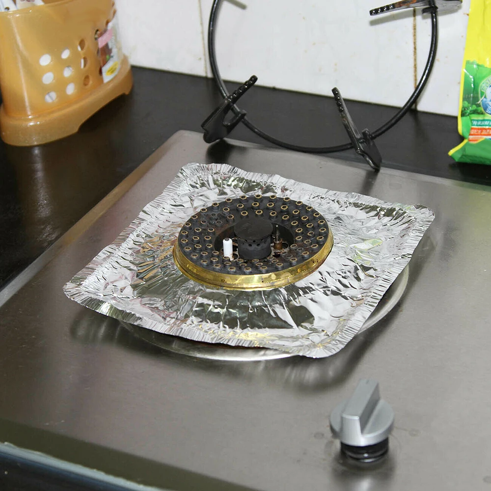 10PCS High Temperature Kitchen Gas Stove Aluminum Foil Paper Tin | Дом и сад