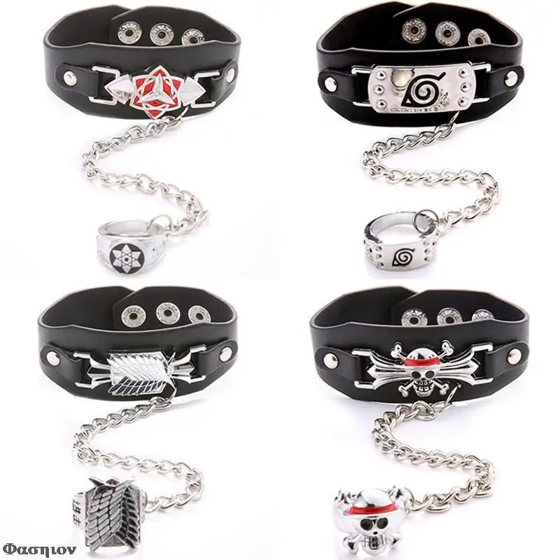 

Anime Shippuden Konoha Leaf Village Logo Silicone Bracelets Cosplay Punk Rivet Bangles Charm Casual Personality Jewelry