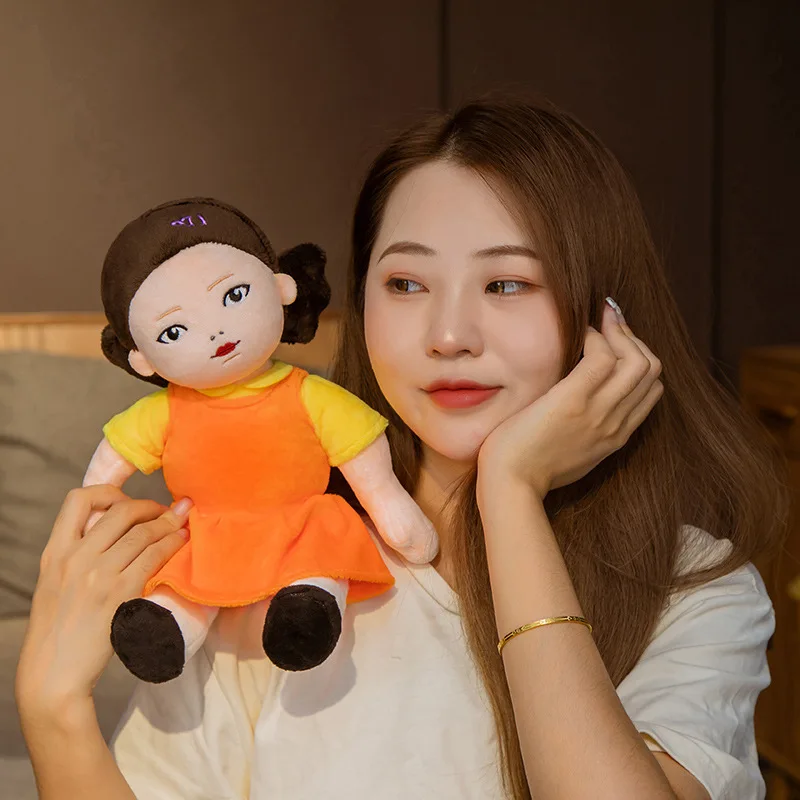 

40cm New Wooden Man Squid Game Plush Toys Stuffed Korean Fun Film & TV Peripheral Luminous Doll For Girls Kids Halloween Gifts