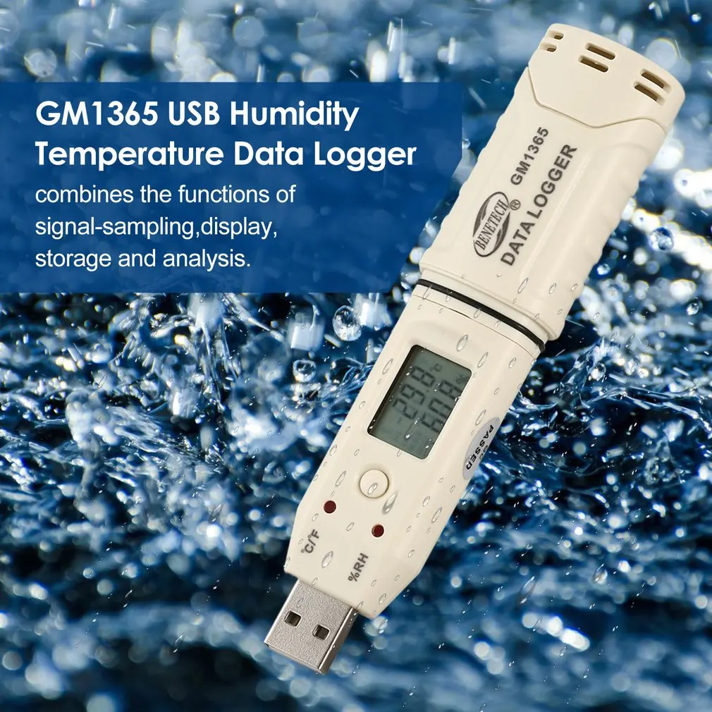 

BENETECH GM1365 Humidity Temperature Data Logger Meter LCD Digital Auto USB Flash Disk Pen Type Recorder Thermometer