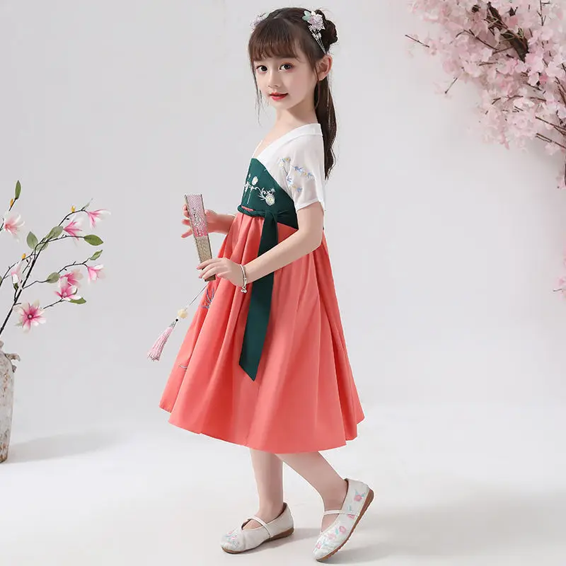 

Girls' Hanfu Dress Summer Children's Dress Chinese Style Tang Dress Tictok Hot Dress