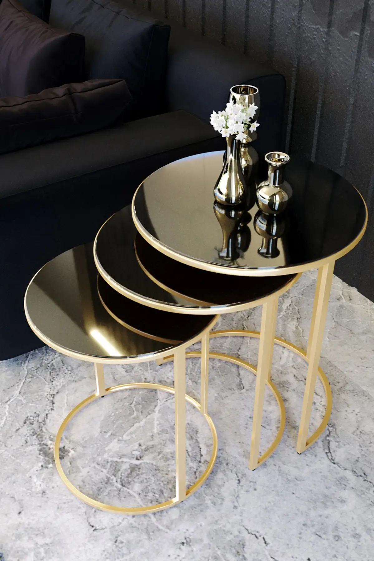 

Mirror Gold Metal Zigon Coffee Table Set 3 Pcs Dining Office Living Room Kitchen Home Furniture Coffee Table Decor Accessories Bar from turkey