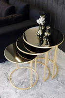 mirror gold metal zigon coffee table set 3 pcs dining office living room kitchen home furniture coffee table decor accessories bar from turkey